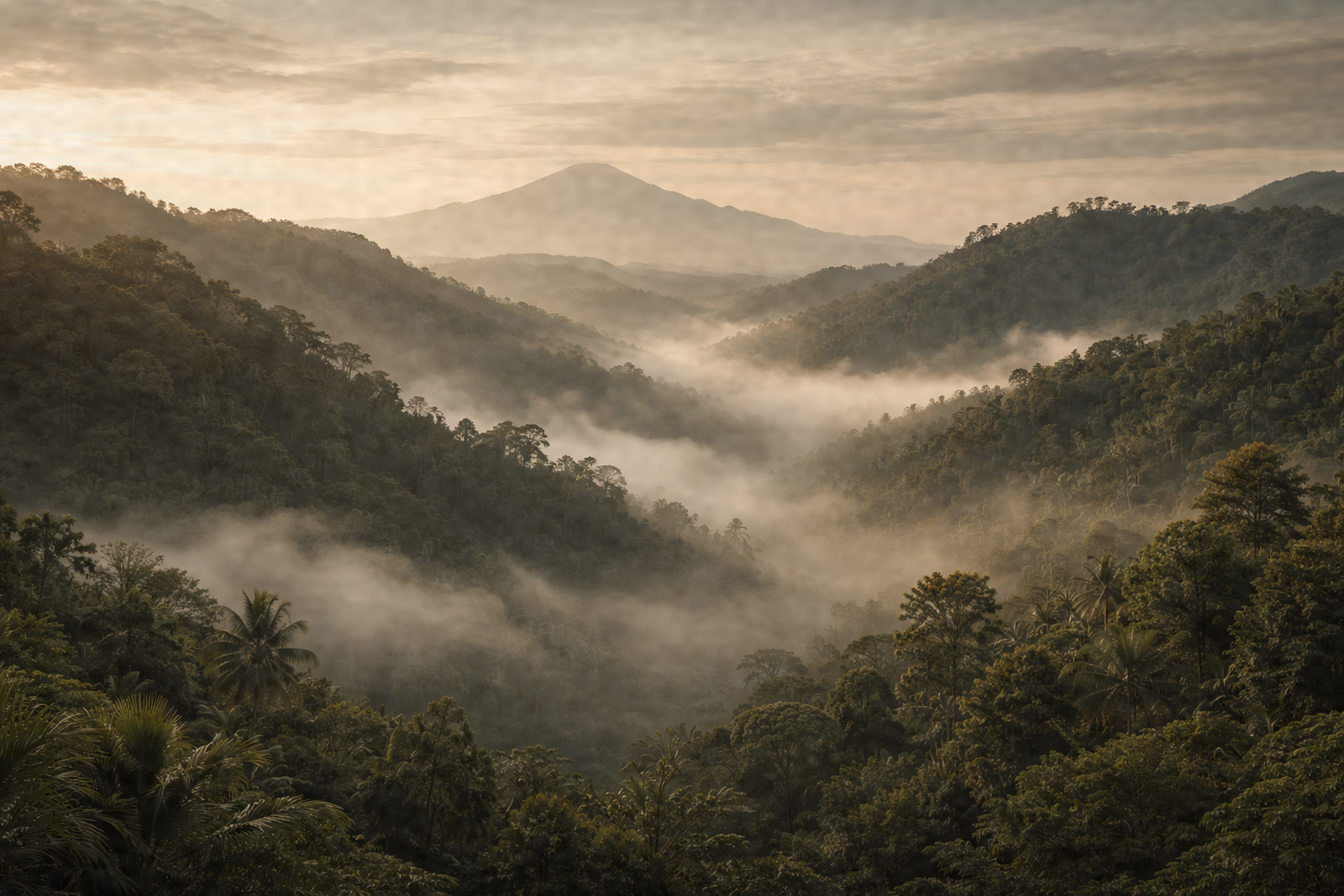 Mist over the mountains of Munduk
